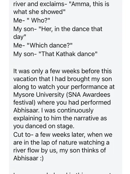 This heartwarming message from a mother, whose 5-year-old son connected our dance to nature, reminds us of the profound impact of art. If our work touches the lives of children, it is worth every second.