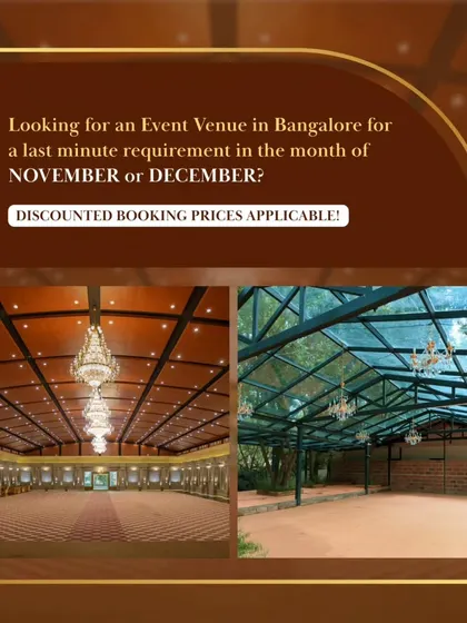 A promotional graphic offering discounted booking prices for our venues. This is aimed at clients looking for a last-minute booking for their wedding or celebration.
