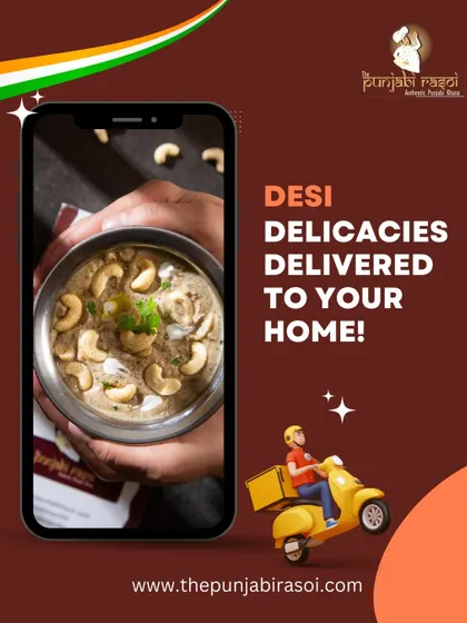 We deliver desi delicacies to your home. Our food is delivered hot and full of love, just like ghar ka khaana.