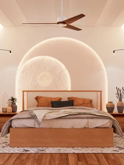 A collection of our bedroom designs, showcasing various styles from modern minimal to ethnic traditional. Each space is crafted to be a unique sanctuary, featuring custom furniture, layered lighting, and thoughtful details.