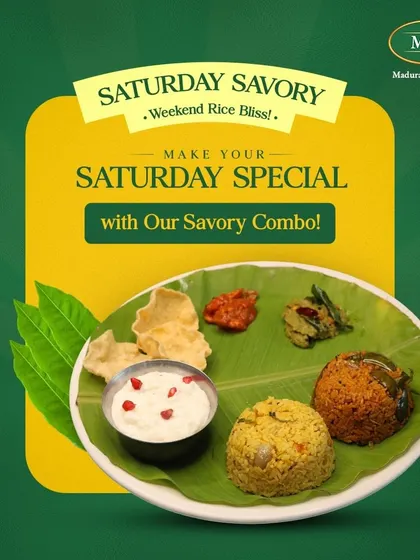 Make your Saturday special with our savory rice combo. This plate features a selection of our variety rice dishes, perfect for a weekend feast.