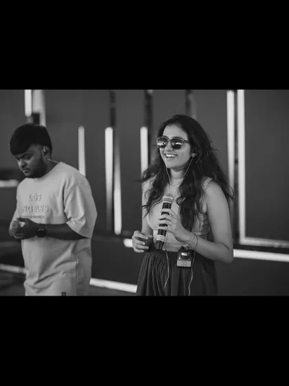 Another black and white shot from soundcheck at Srirangapatna Dasara. It's all about getting the levels right.