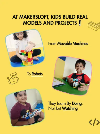 At MakersLoft, kids build real models and projects, from movable machines to robots. They learn by doing, not just watching.