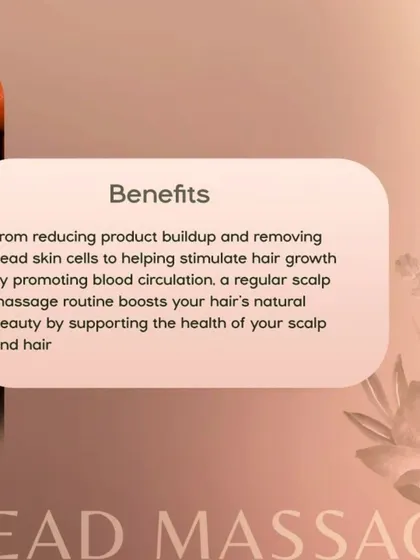 Learn about the benefits of a regular scalp massage. It helps remove dead skin cells, stimulates hair growth by improving blood circulation, and supports the overall health of your scalp and hair.