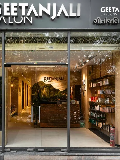 Welcome to our newest location in Ahmedabad. The clear glass entrance at Shilp Shivalik offers a glimpse into the world of luxury and style that awaits you.