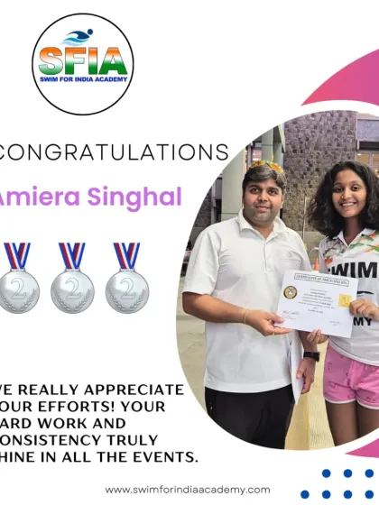Three silver medals for our swim doll, Amiera. Her consistent performance and hard work are truly inspiring, and we celebrate her incredible success.