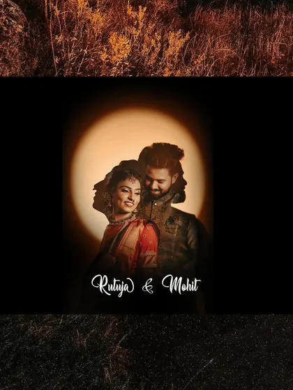 An artistic double-exposure portrait that creates a spotlight effect on the couple, symbolizing the start of their journey.