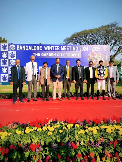 The presentation ceremony for The Garden City Trophy with the winning team of Mayne Magic.