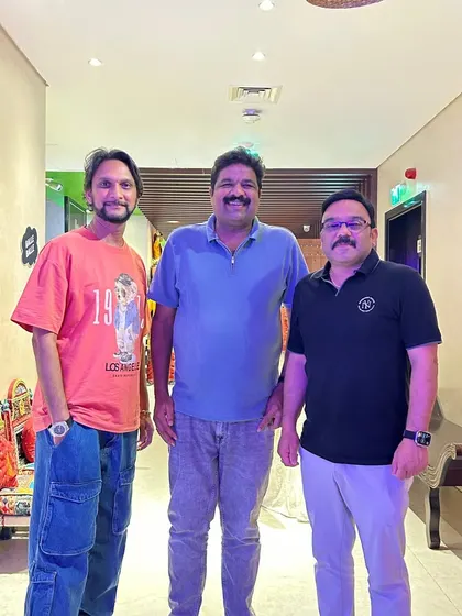With the president of the Kannadigara Koota Dubai, Mr. Arun, at the Fortune Atrium Hotel. I performed for the Kannada community in Dubai.