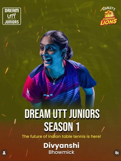 The future of Indian table tennis is here. Divyanshi, our Asian Champion, was drafted by the Chennai Lions for the Dream UTT Juniors league.