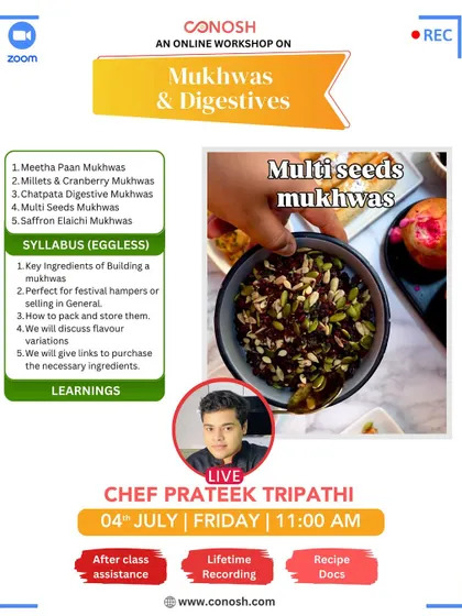 This workshop on Mukhwas & Digestives is perfect for those looking to add unique items to their festive hampers. I teach you how to make various traditional mouth fresheners.