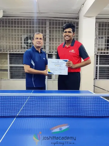 I am personally invested in every player's journey. Here I am with inter-college champion Praneet, celebrating his continued growth and success in the sport.
