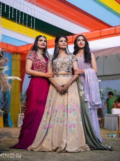 A gorgeous bride surrounded by her equally stunning bridesmaids and friends. I created looks for the whole group, ensuring everyone felt beautiful and confident for the celebrations.