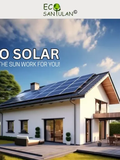 Let the sun work for you. This image illustrates how a standard home can be transformed into a self-sufficient powerhouse, generating its own electricity and reducing reliance on the grid.