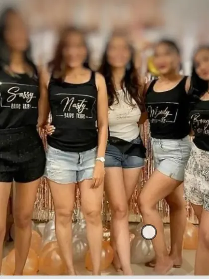 Get the bride tribe together with these fun and sassy custom tank tops. Perfect for a bachelorette party or pre-wedding celebrations, each shirt can be personalized for the sassy, nasty, moody, or bougie members of your crew.