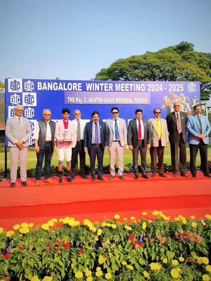 The winning team of Sicyon at the presentation ceremony for The Maj. C. Newton-Davis Memorial Trophy.