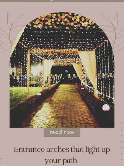 Entrance arches that light up your path. A tunnel of fairy lights creates a truly magical and romantic walkway for your guests to enter the celebration.