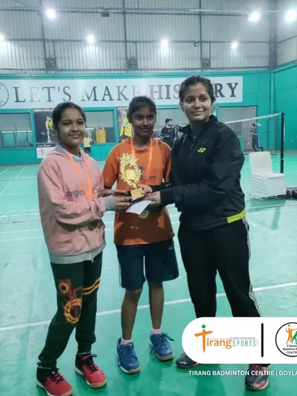 The top performers in another girls' category at the Shuttle Shufflers tournament. We are committed to providing equal opportunities for our female athletes to shine.