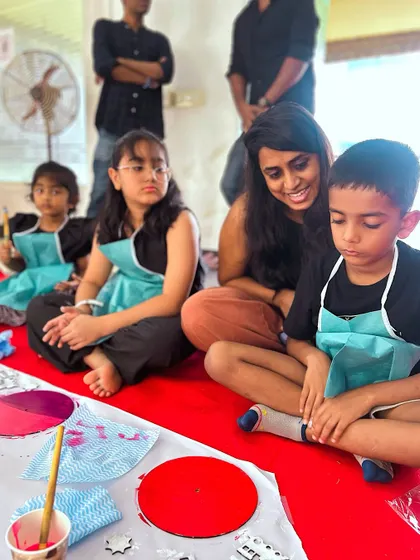 These smiles are absolutely priceless. I love hosting birthday parties where kids can sit together, create, and just have fun.