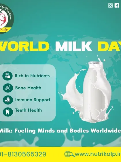 Happy World Milk Day. Milk is a nutrient-rich food that supports bone, immune, and teeth health, fueling minds and bodies worldwide.