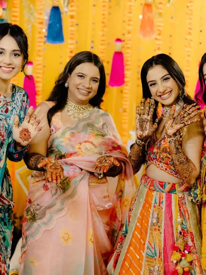 The whole bride tribe looking happy and radiant. It’s always a pleasure to get the whole group ready for the festivities.
