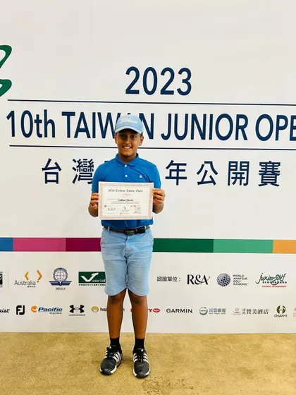 Siddhant Sharma representing our academy at the Taiwan Junior Open, where he finished 5th.