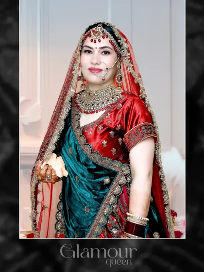 A "Glamour Queen" portrait. This edited shot gives a high-fashion feel to the traditional bridal look.