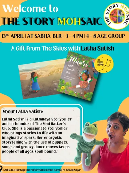 Storyteller Latha Satish brought her award-winning picture book "Maari" to life with puppets, songs, and dance. Her energetic sessions always leave the audience spellbound.