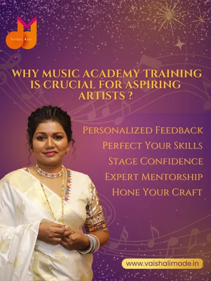 This graphic explains why formal training is crucial for aspiring artists. It provides personalized feedback, expert mentorship, and stage confidence that helps you hone your craft beyond raw talent.