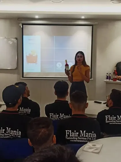 A Campari masterclass in session. A brand ambassador teaches our students about the history and uses of this classic Italian aperitif.