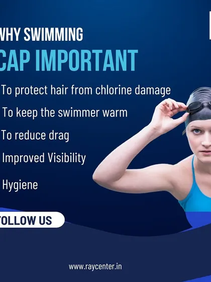 A post explaining the importance of wearing a swimming cap for hygiene, visibility, and performance.