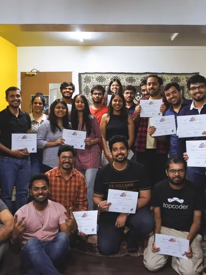 Another happy group photo from our Google music workshop. It's amazing to see what teams can achieve together through music.