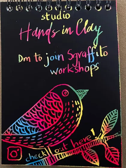 Another beautiful scratch-art doodle showcasing our Sgraffito workshops.