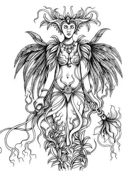 The final, scanned version of the "Tara" illustration.