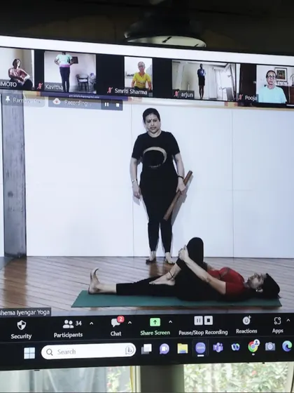My classes are accessible whether you are in Delhi or anywhere else in the world. I provide the same level of personal attention and correction to my online students as I do for those in the studio. As you can see here, there is no hiding behind the camera; I see you, and I will guide you.