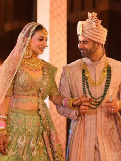 More than just meetings, I arrange destinies. This couple's radiant look of love shows the magic that happens when two people are truly meant to be together.