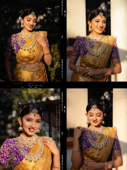 A collage of four different poses and expressions from the same shoot. This shows the variety I can capture in a single session, from smiling to thoughtful.