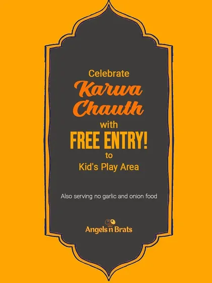 We enjoy celebrating all festivals with our community. This was our special offer for Karwa Chauth, featuring a specially curated menu and free entry for kids to the play area.