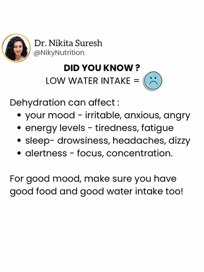Did you know that low water intake can seriously affect your mood, energy, and sleep? Often, when you think you're hungry, you might just be dehydrated.