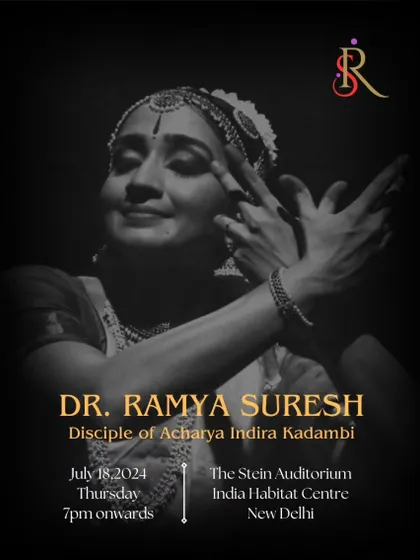 Announcing another performance by Dr. Ramya Suresh in New Delhi, this time at the India Habitat Centre.