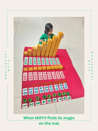 In our program, you will learn how to make abstract concepts like mathematics tangible and exciting. Using materials like the Decimal Layout, you will be able to guide children to "see" and understand numbers, building a strong and positive foundation in logical thinking.