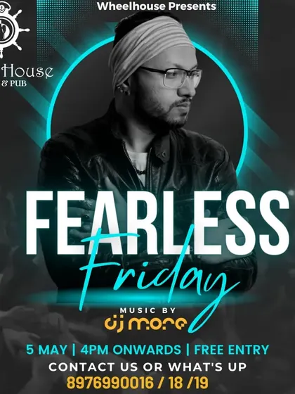 A poster for "Fearless Friday," highlighting my role in creating a fabulous and fierce party atmosphere.
