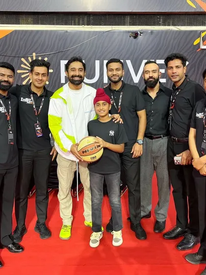 A great moment with actor and basketball enthusiast Rannvijay Singha and a young fan at an INBL event. His support for the game helps elevate its profile across the country.