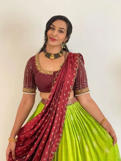 The joy of dressing up in ethnic wear is unmatched. This rental piece ensures you look your best for those special family functions and cultural events.