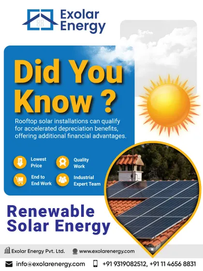 Solar offers dual financial benefits: savings on electricity and tax advantages through accelerated depreciation. We ensure you get both.
