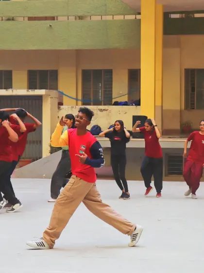 A candid moment from my dance workshop at the Bangalore Institute of Technology. My goal is always to make learning fun and accessible, even for students who are completely new to dance.