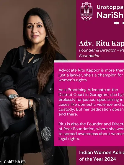 I am humbled to be recognized as an 'Unstoppable NariShakti' for my work in fighting for women's rights. This acknowledgment fuels my dedication to providing legal assistance in cases of domestic violence and child custody.