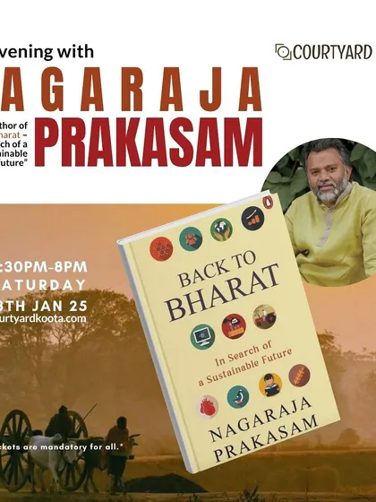 A promotional image for the "Back to Bharat" talk, part of our January event calendar.