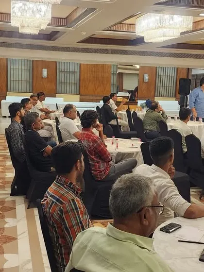 A shot of the presentation session during our Ahmedabad meet, where we shared technical updates and future plans with our partners.