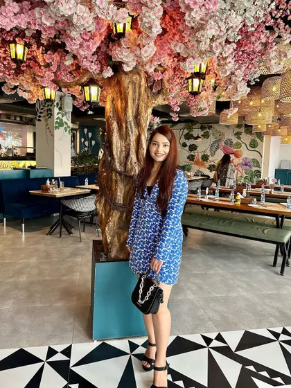 A happy photo from a lunch date.